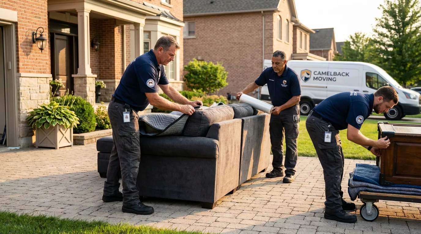 Large estate moving crew wrapping furniture in Paint Rock, TX